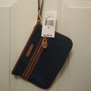 NWT Michael Kors Kempton nylon wristlet (navy)